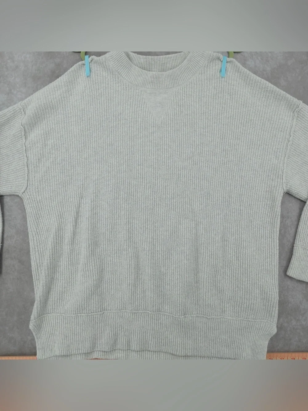 aerie Crewneck Sweater - Light Gray/white - Picture 2 of 14